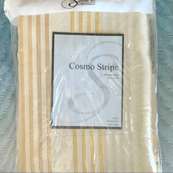 🆕 Gold Cosmo Stripe Curtain Panel 54 x 96 New in package. - Picture 14 of 16